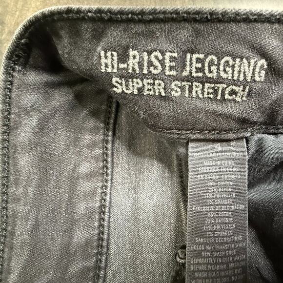 American Eagle Women Hi-Rise Jegging Super Stretch Black Wash Size 4 Jeans - Picture 4 of 8